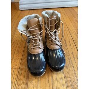 Women's Size 10 Sam Edelman Caldwell Natural Snake Print Leather Duck Boots